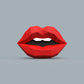 Red Lips 3D Wall Art