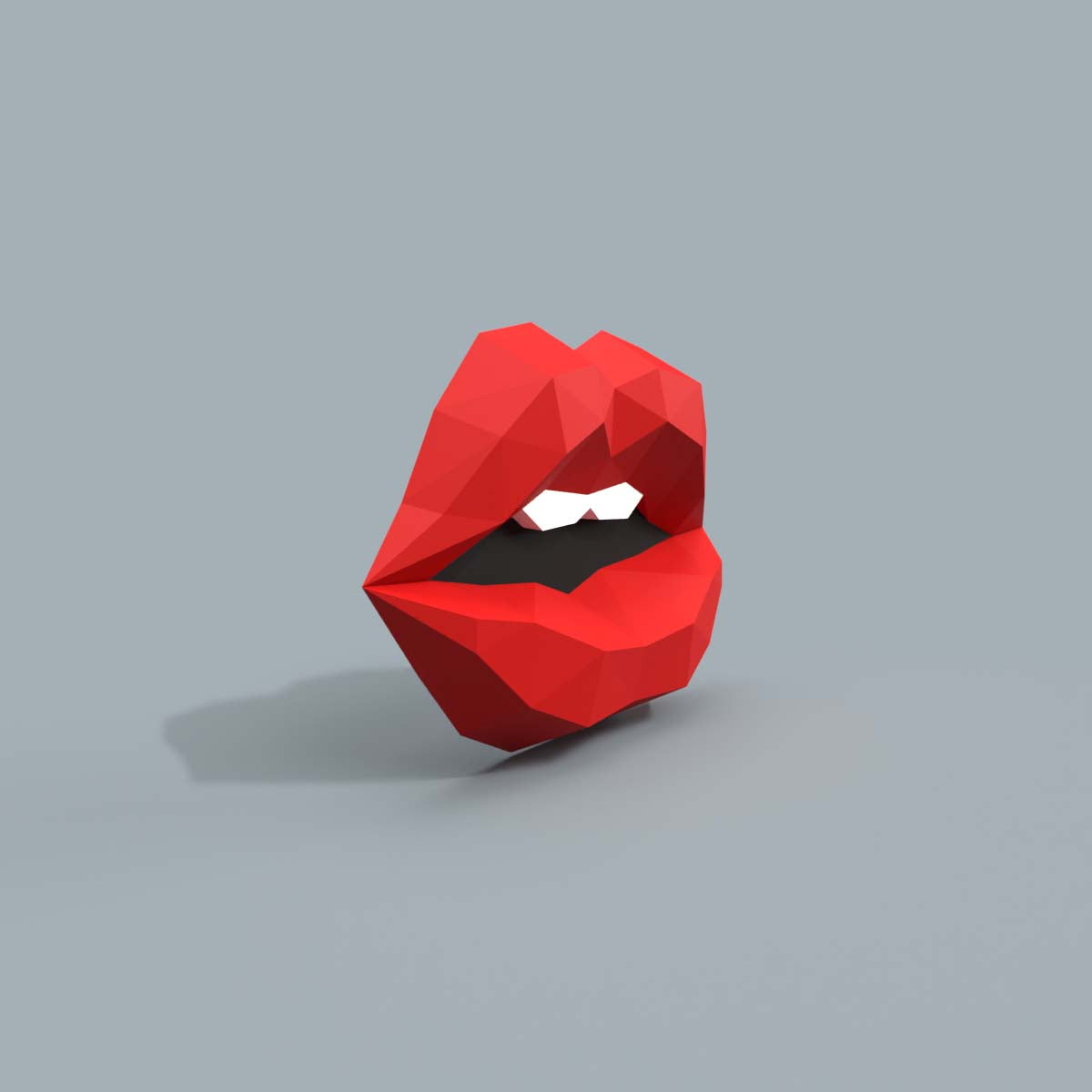 Red Lips 3D Wall Art